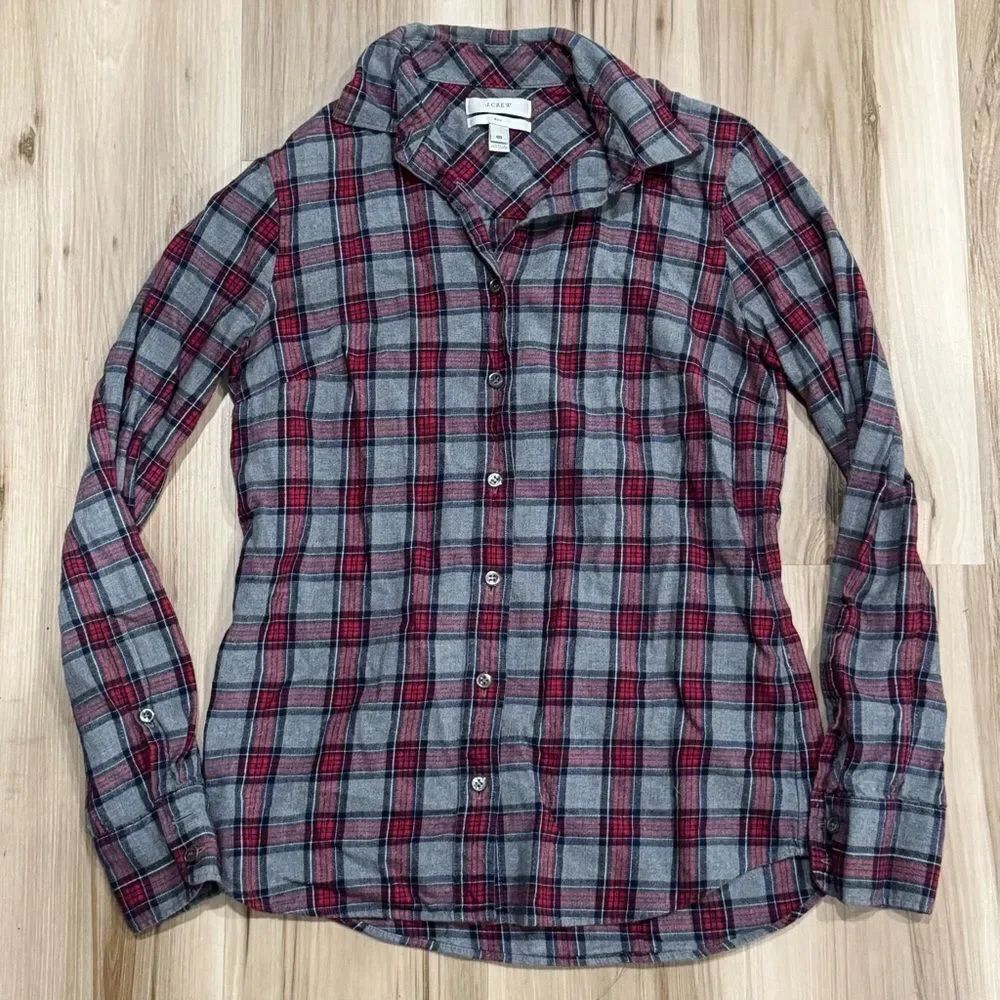 J. Crew Boy Plaid Button Down Shirt Women’s 00